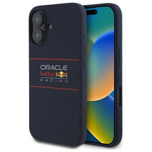 Заредете изображение във визуализатора на галерията – REDBULL case for IPHONE 16 compatible for MagSafe RBHMP16S24SIHSRV (Silicone Horizontal Centered Logo) navy
