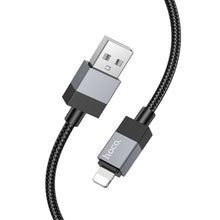 Заредете изображение във визуализатора на галерията – Кабел Hoco USB A to Lightning 2,4A X110 1 m черен
