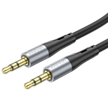 Заредете изображение във визуализатора на галерията – Кабел Hoco AUX Jack 3,5 mm (male) to Jack 3,5 mm (male) UPA22 1 m черен
