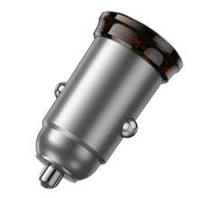 Заредете изображение във визуализатора на галерията – HOCO car charger 2 x Type C PD QC3.0 45W NZ16B metal gray
