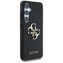 Заредете изображение във визуализатора на галерията – GUESS case for SAMSUNG S25 Plus GUHCS25MPGT4MBK (PU Grained Big 4G and Classic Logo) black
