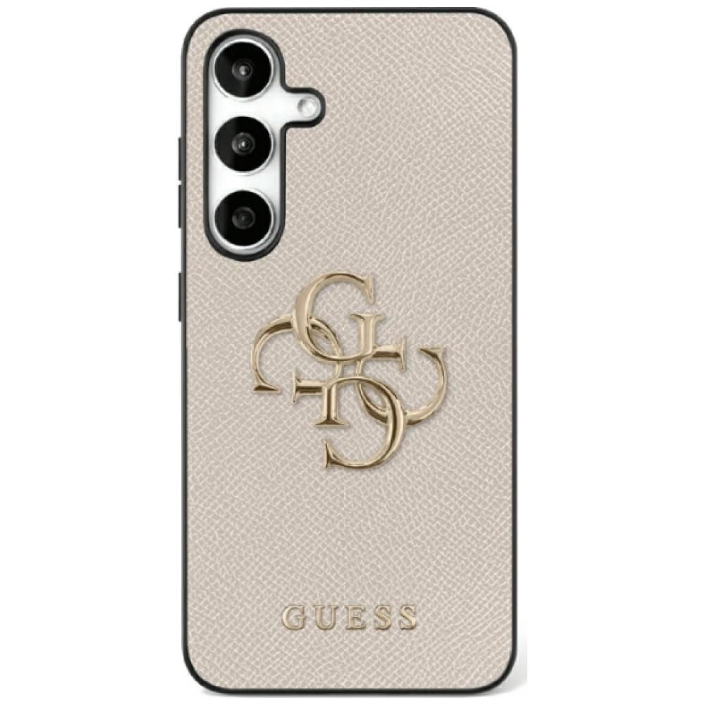 GUESS case for SAMSUNG S25 GUHCS25SPGT4MBE (PU Grained Big 4G and Classic Logo) beige