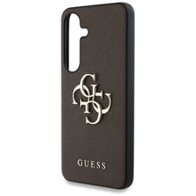 Заредете изображение във визуализатора на галерията – GUESS case for SAMSUNG S25 GUHCS25SPGT4MBW (PU Grained Big 4G and Classic Logo) brown
