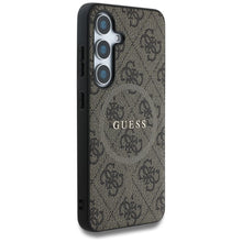 Заредете изображение във визуализатора на галерията – GUESS case for SAMSUNG S25 GUHMS25SG4GFRW (Magnetic PU 4G Ring Classic Logo) brown
