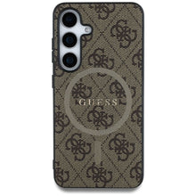 Заредете изображение във визуализатора на галерията – GUESS case for SAMSUNG S25 GUHMS25SG4GFRW (Magnetic PU 4G Ring Classic Logo) brown
