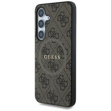 Заредете изображение във визуализатора на галерията – GUESS case for SAMSUNG S25 GUHMS25SG4GFRW (Magnetic PU 4G Ring Classic Logo) brown
