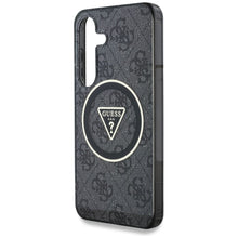 Заредете изображение във визуализатора на галерията – GUESS case for SAMSUNG S25 GUHMS25SHG4PRTGK (Magnetic IML Metal Glitter 4G Circle Triangle) black
