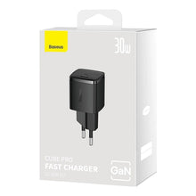 Заредете изображение във визуализатора на галерията – BASEUS wall charger Type C PD 30W GaN Cube Pro black
