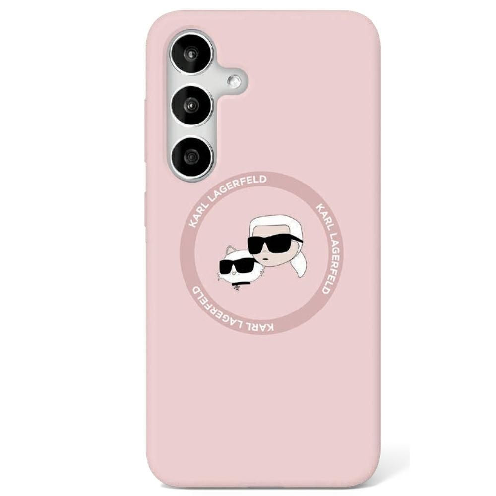 Оригинален гръб KARL LAGERFELD за SAMSUNG S25 KLHMS25SSKCHTCP (Magnetic Silicone Double Heads) розов