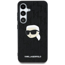 Заредете изображение във визуализатора на галерията – KARL LAGERFELD case for SAMSUNG S25 KLHCS25SPGKLKIPK (PU Monogram K. Head Pin) black
