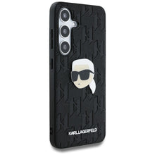 Заредете изображение във визуализатора на галерията – KARL LAGERFELD case for SAMSUNG S25 Plus KLHCS25MPGKLKIPK (PU Monogram K. Head Pin) black
