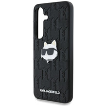 Заредете изображение във визуализатора на галерията – KARL LAGERFELD case for SAMSUNG S25 KLHCS25SPGKLCHPK (PU Monogram Choupette Head Pin) black
