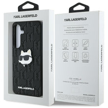 Заредете изображение във визуализатора на галерията – KARL LAGERFELD case for SAMSUNG S25 KLHCS25SPGKLCHPK (PU Monogram Choupette Head Pin) black
