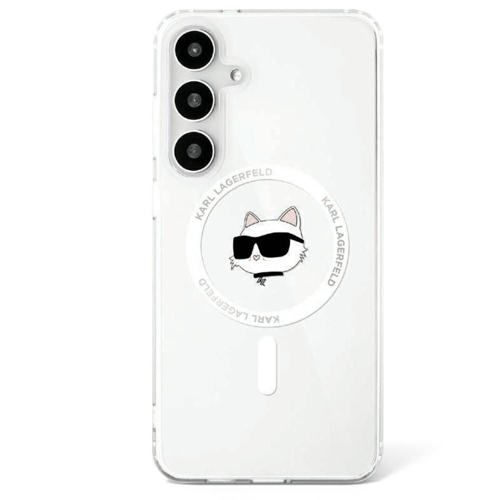 KARL LAGERFELD case for SAMSUNG S25 KLHMS25SHLSCHH (Magnetic IML Metal Choupette Head) white