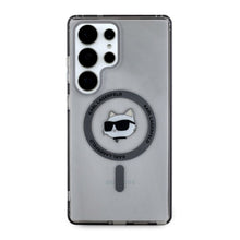 Заредете изображение във визуализатора на галерията – KARL LAGERFELD case for SAMSUNG S25 Ultra KLHMS25LHLSCHK (Magnetic IML Metal Choupette Head) black
