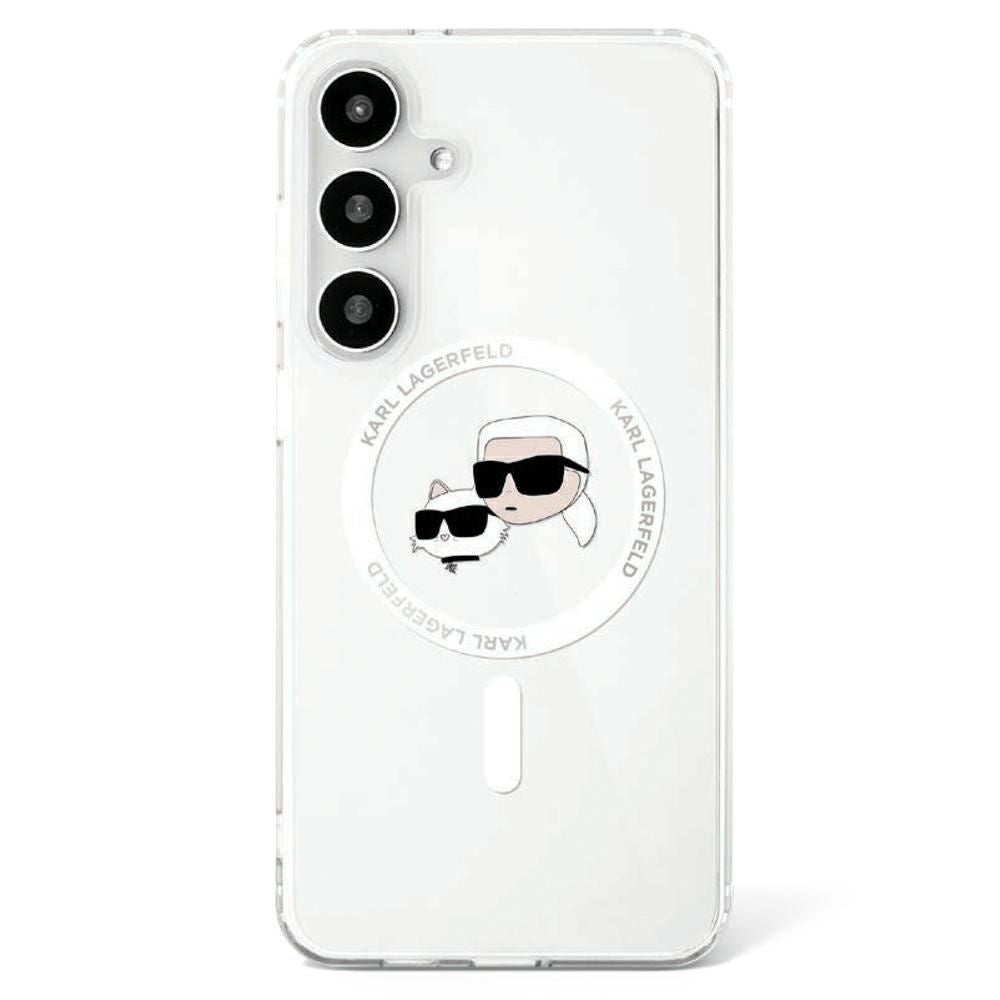 Оригинален гръб KARL LAGERFELD за SAMSUNG S25 Plus KLHMS25MHLSKCH (Magnetic IML Metal KC Heads) бял