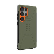 Заредете изображение във визуализатора на галерията – UAG Urban Armor Gear case CIVILIAN PRO with built-in magnet for SAMSUNG S25 Ultra 5G olive / orange
