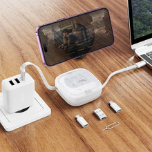 Заредете изображение във визуализатора на галерията – Кабел Hoco All-in-one retractable charging data cable set PD 3A 60W U140 0,95 m бял
