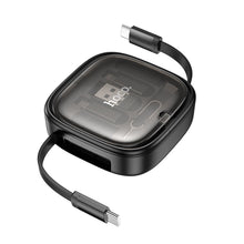 Заредете изображение във визуализатора на галерията – Кабел Hoco All-in-one retractable charging data cable set PD 3A 60W U140 0,95 m черен
