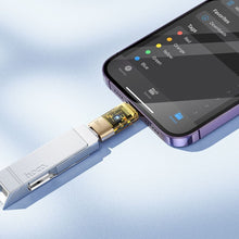 Заредете изображение във визуализатора на галерията – HOCO adapter OTG Lightning (male) to Type C (female) UA36A transparent gold
