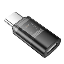 Заредете изображение във визуализатора на галерията – HOCO adapter Type C (male) to Lightning (female) UA36D transparent black
