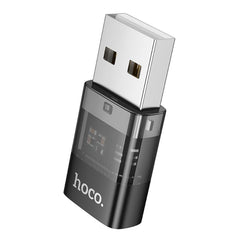 Адаптер USB A към USB C Hoco UA36C - прозрачно черен