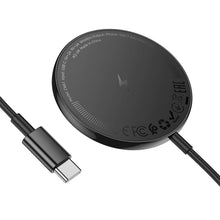 Заредете изображение във визуализатора на галерията – HOCO wireless charger compatible with MagSafe with digital display 2A 15W CW61 black
