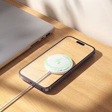 Заредете изображение във визуализатора на галерията – HOCO wireless charger compatible with MagSafe with digital display 2A 15W CW61 white
