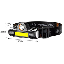 Заредете изображение във визуализатора на галерията – Head flashlight LED 4in1 with magnet and batter RC-K-1228 black

