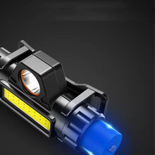 Заредете изображение във визуализатора на галерията – Head flashlight LED 4in1 with magnet and batter RC-K-1228 black
