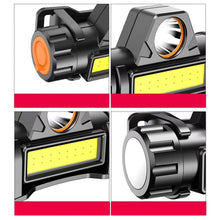 Заредете изображение във визуализатора на галерията – Head flashlight LED 4in1 with magnet and batter RC-K-1228 black
