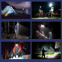 Заредете изображение във визуализатора на галерията – Head flashlight LED rechargeable 9 x LED strong RC-K-1227 black
