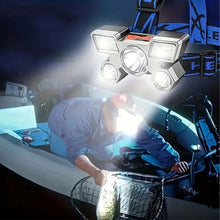 Заредете изображение във визуализатора на галерията – Head flashlight LED rechargeable 9 x LED strong RC-K-1227 black
