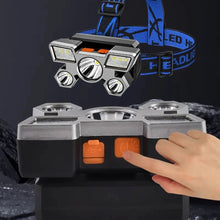 Заредете изображение във визуализатора на галерията – Head flashlight LED rechargeable 9 x LED strong RC-K-1227 black

