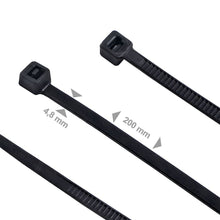 Заредете изображение във визуализатора на галерията – Cable ties 4,8 x 200 mm 100 pieces RC-K-1296 black
