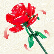 Заредете изображение във визуализатора на галерията – Construction blocks pattern Red rose 59 pieces RC-K-1189
