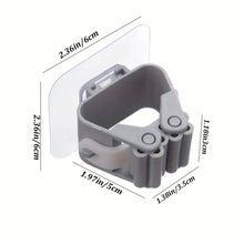 Заредете изображение във визуализатора на галерията – Wall-mounted broom mop holder self-adhesive RC-K-1152 gray
