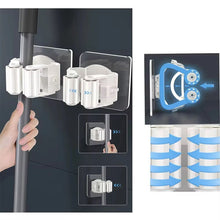 Заредете изображение във визуализатора на галерията – Wall-mounted broom mop holder self-adhesive RC-K-1153 white
