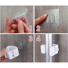 Заредете изображение във визуализатора на галерията – Wall-mounted broom mop holder self-adhesive RC-K-1153 white
