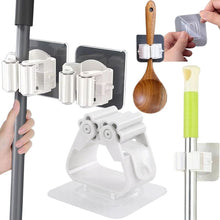 Заредете изображение във визуализатора на галерията – Wall-mounted broom mop holder self-adhesive RC-K-1153 white
