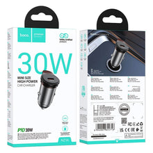 Заредете изображение във визуализатора на галерията – HOCO car charger 2 x Type C + cable Type C to Lightning PD QC 45W NZ16B metal gray
