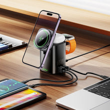 Заредете изображение във визуализатора на галерията – HOCO wireless charger 6in1 compatible with APPLE Watch PD QC 65W CQ20A black
