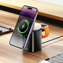 Заредете изображение във визуализатора на галерията – HOCO wireless charger 3in1 compatible with APPLE Watch 15W CQ20 black
