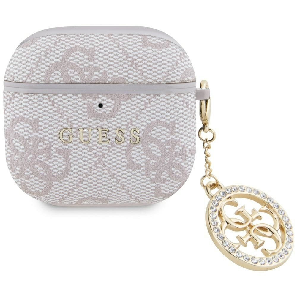 Оригинален гръб GUESS за APPLE AirPods 4 GUA4P4E4CDP (PU 4G W/ Strass Charm) розов