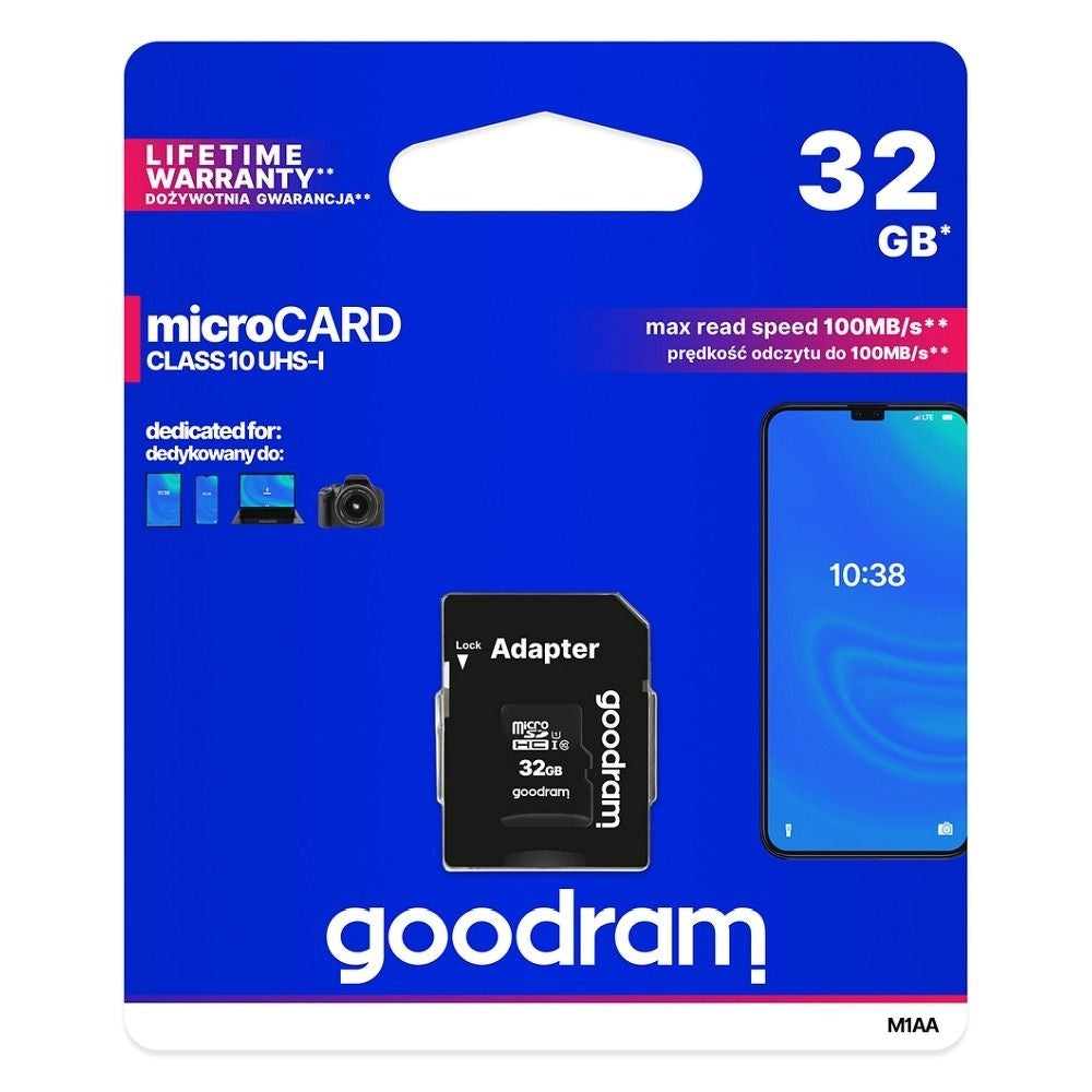 GOODRAM карта памет microSD 32GB 100MB/s клас 10 UHS I с адаптер SD