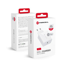 Заредете изображение във визуализатора на галерията – FORCELL F-ENERGY TFK-TC-45WPD зарядно за пътуване Type C PD QC4.0 3A 45W бяло
