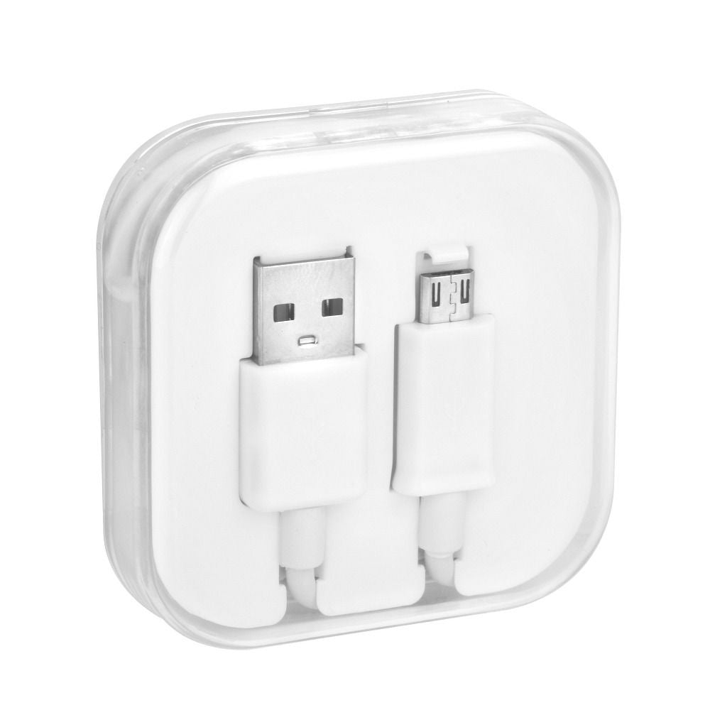 Кабел USB A към Micro USB 1A BOX 1 м бял