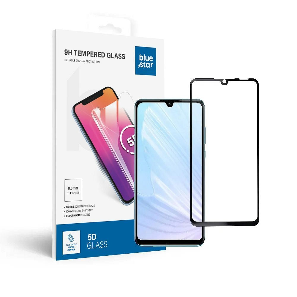 Стъклен протектор Blue Star - HUA P30 Lite (full glue/small size) - черен Tempered Glass Blue Star