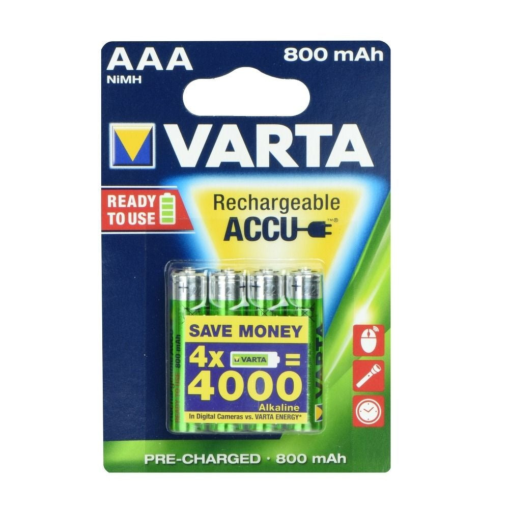 VARTA акумулаторна батерия R3 800 mAh (AAA) готова за употреба 4 бр.