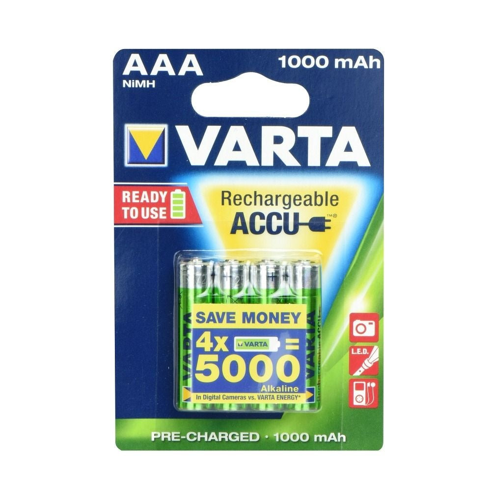 VARTA акумулаторна батерия R3 (AAA) 1000 mAh готова за употреба 4 бр.